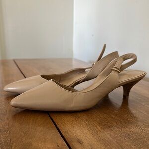 Nine West Beige Slingback Heels
